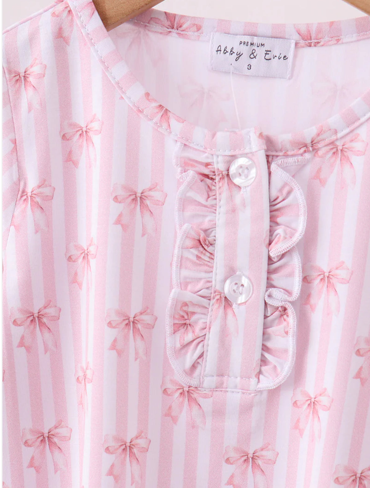 Bamboo • pink bow stripe pant