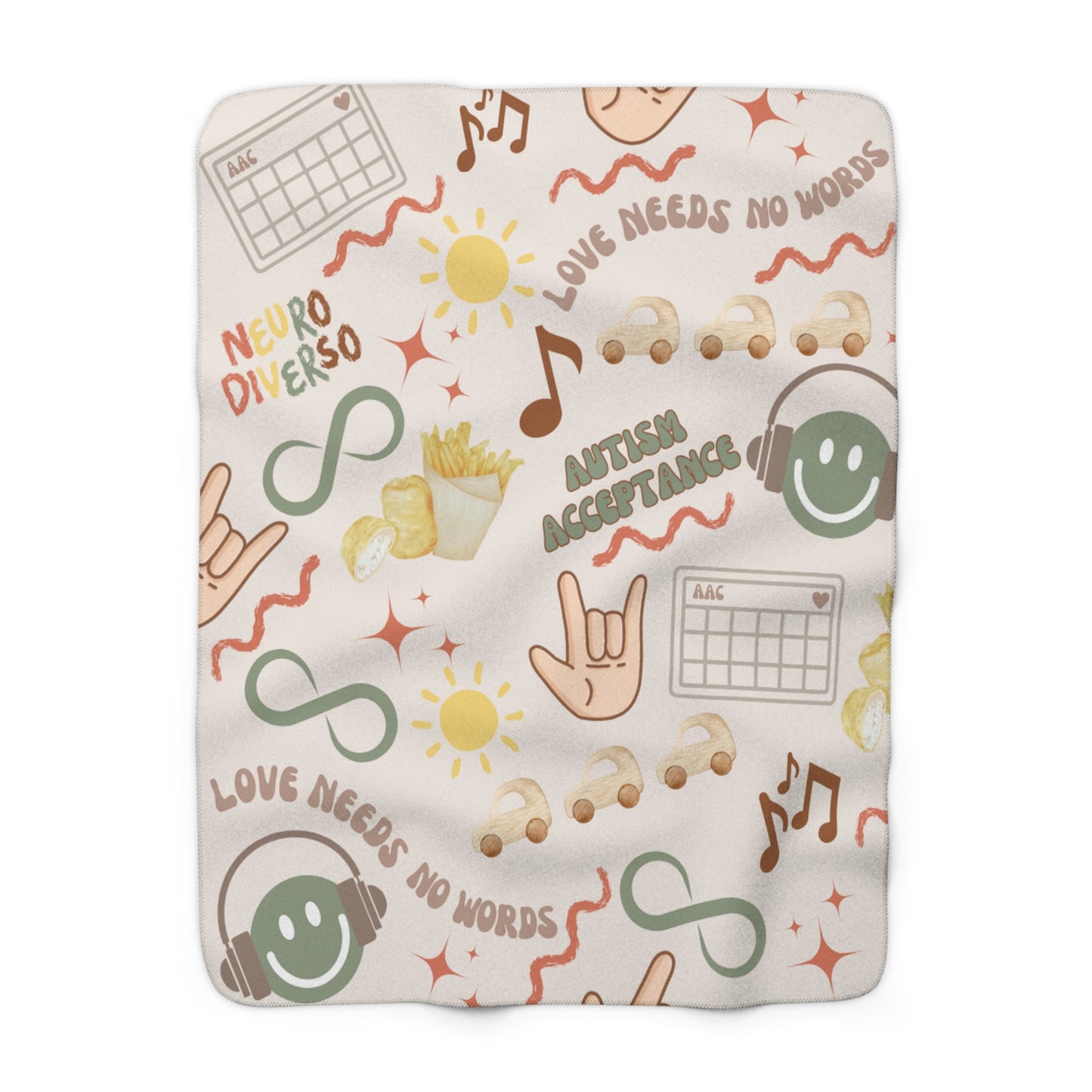 “Love Needs No Words” Sherpa Fleece Blanket