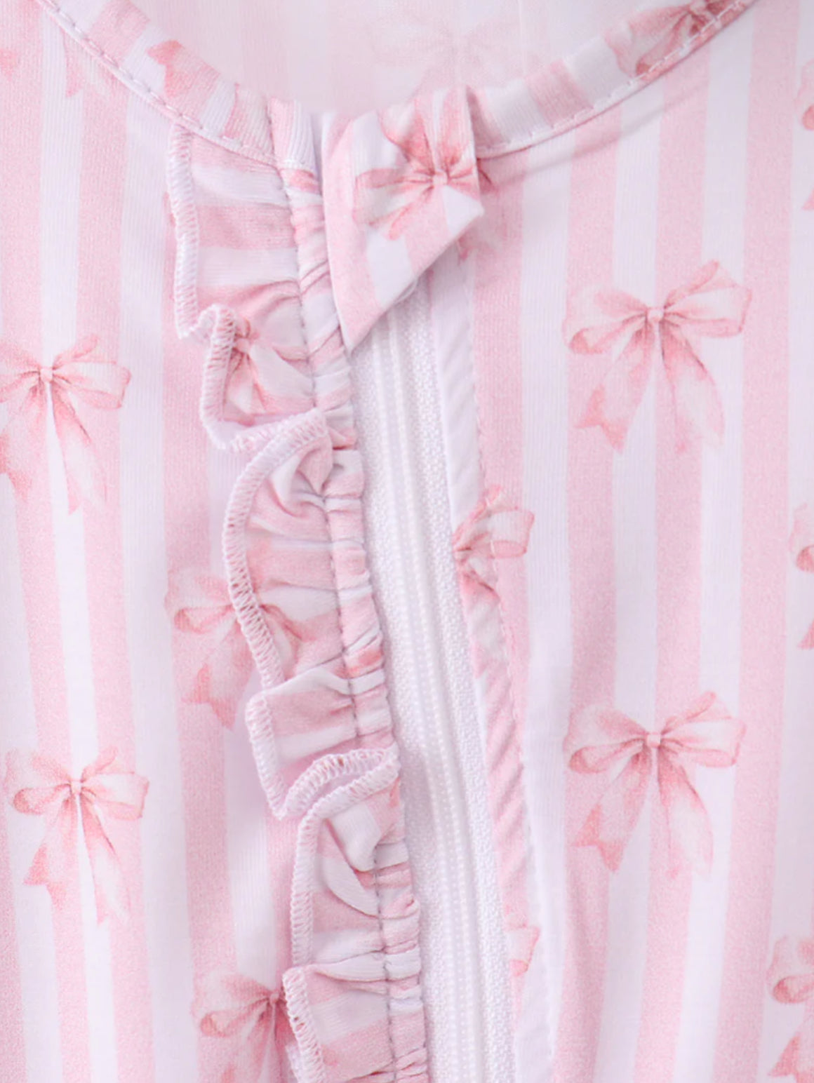 Bamboo • pink bow stripe zippy
