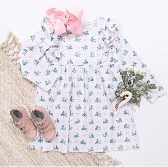 Jellybean • Holly Bow Candycane Dress