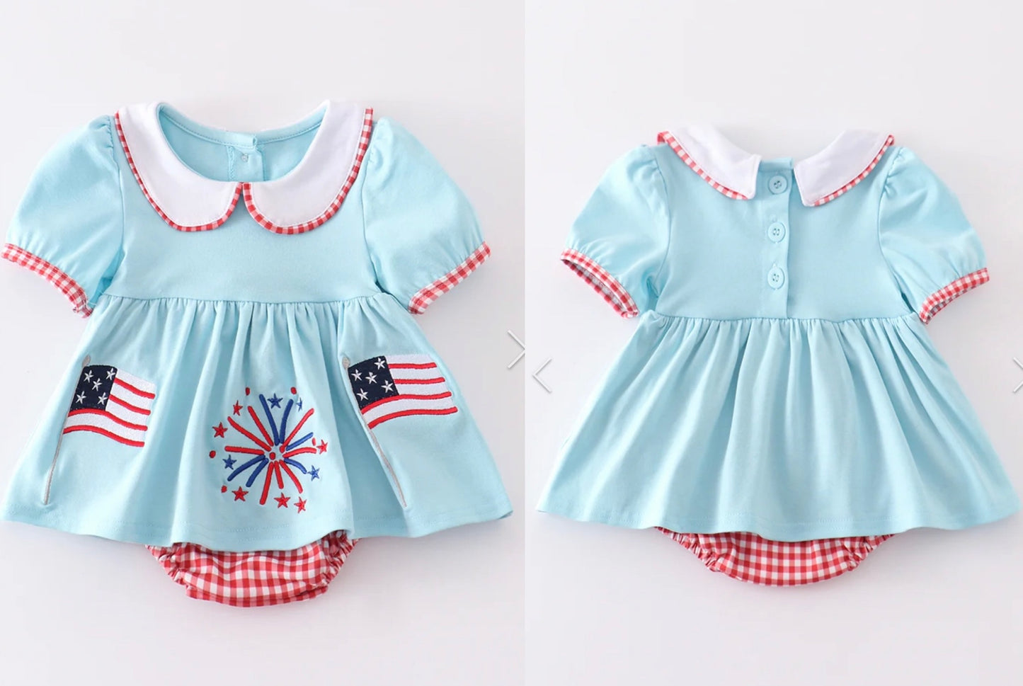Baby embroidery patriotic bubble