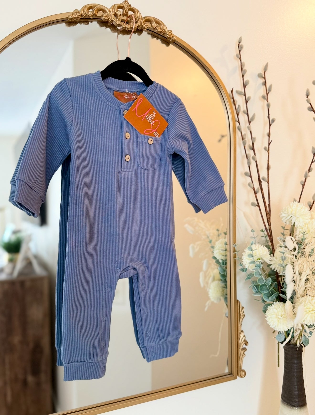 MJ25 • Boys Blue Landon Romper