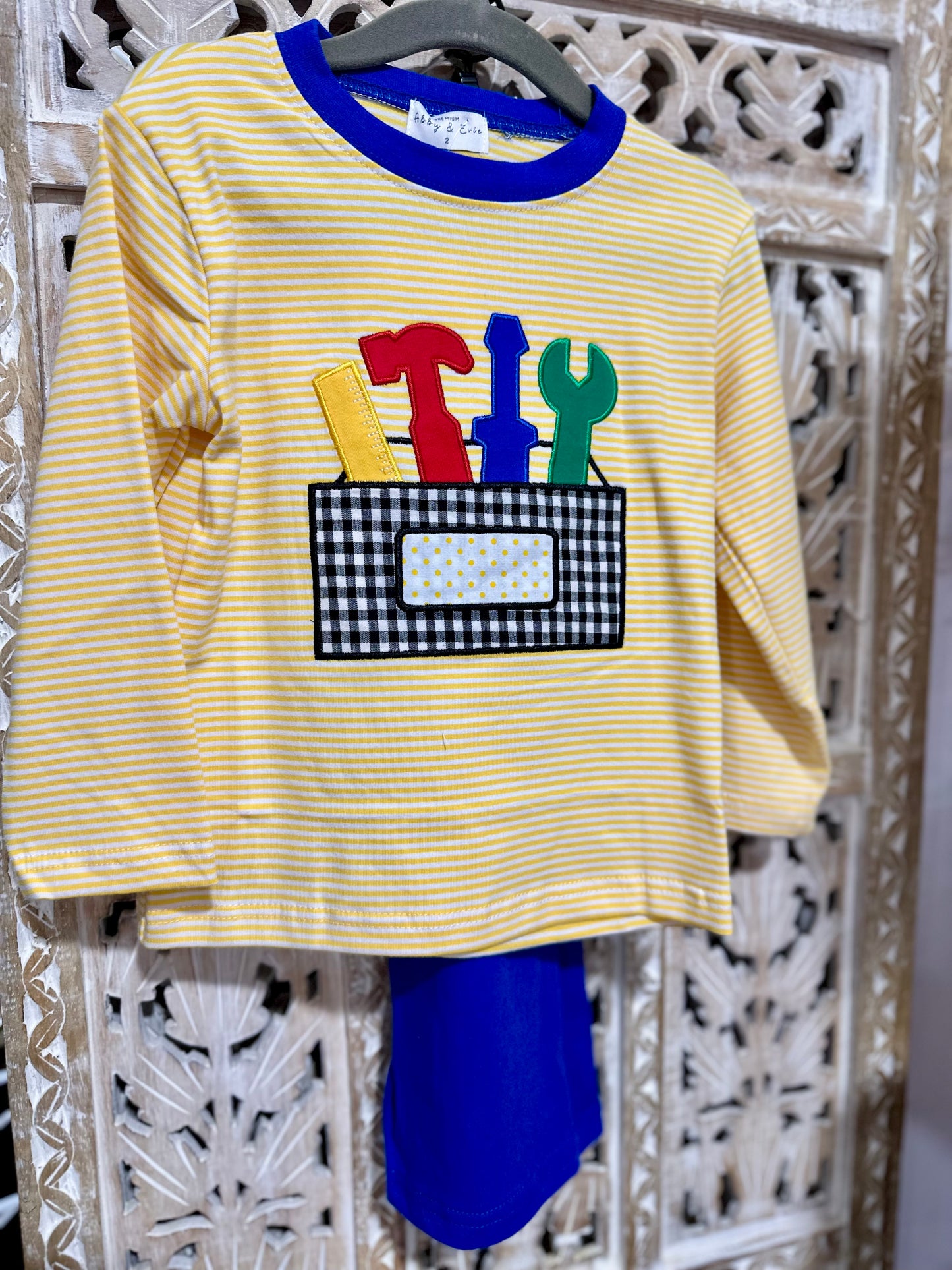 Boys stripe tool pant set