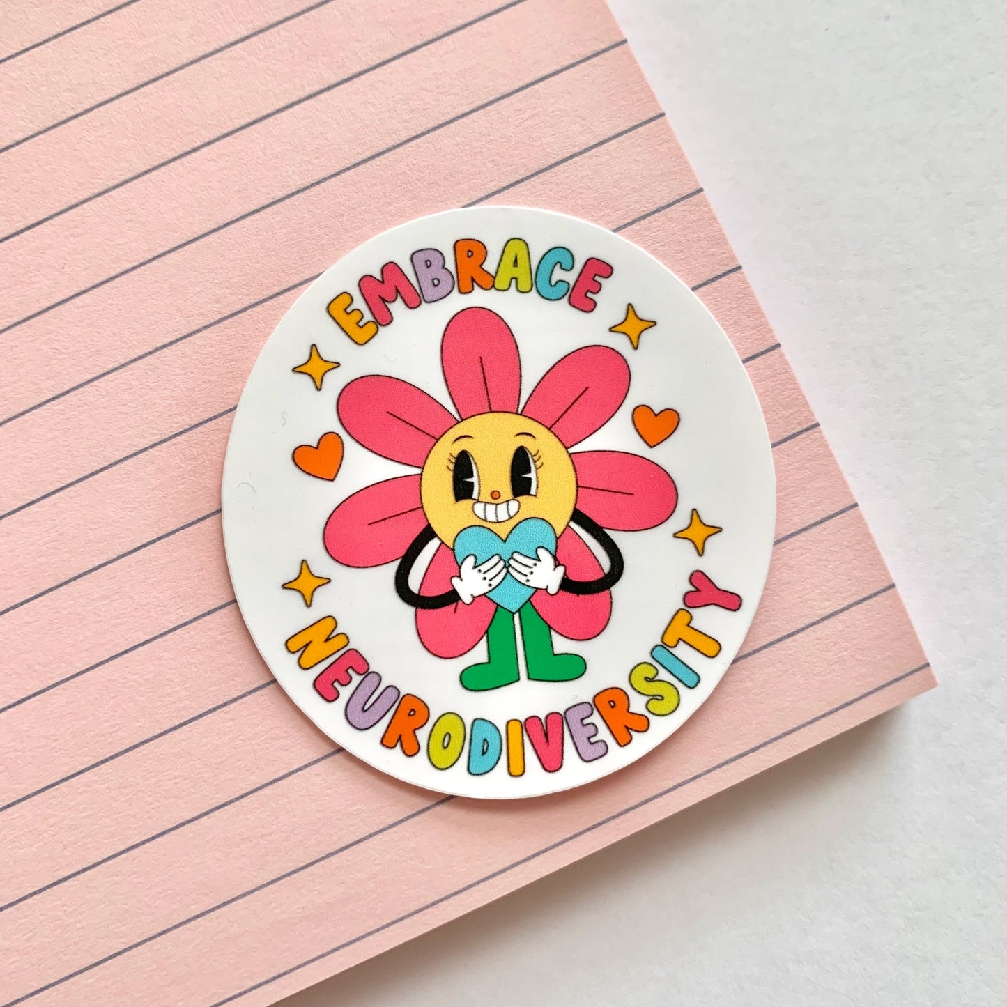 Embrace Neurodiversity Flower Sticker - Mental Health Accept