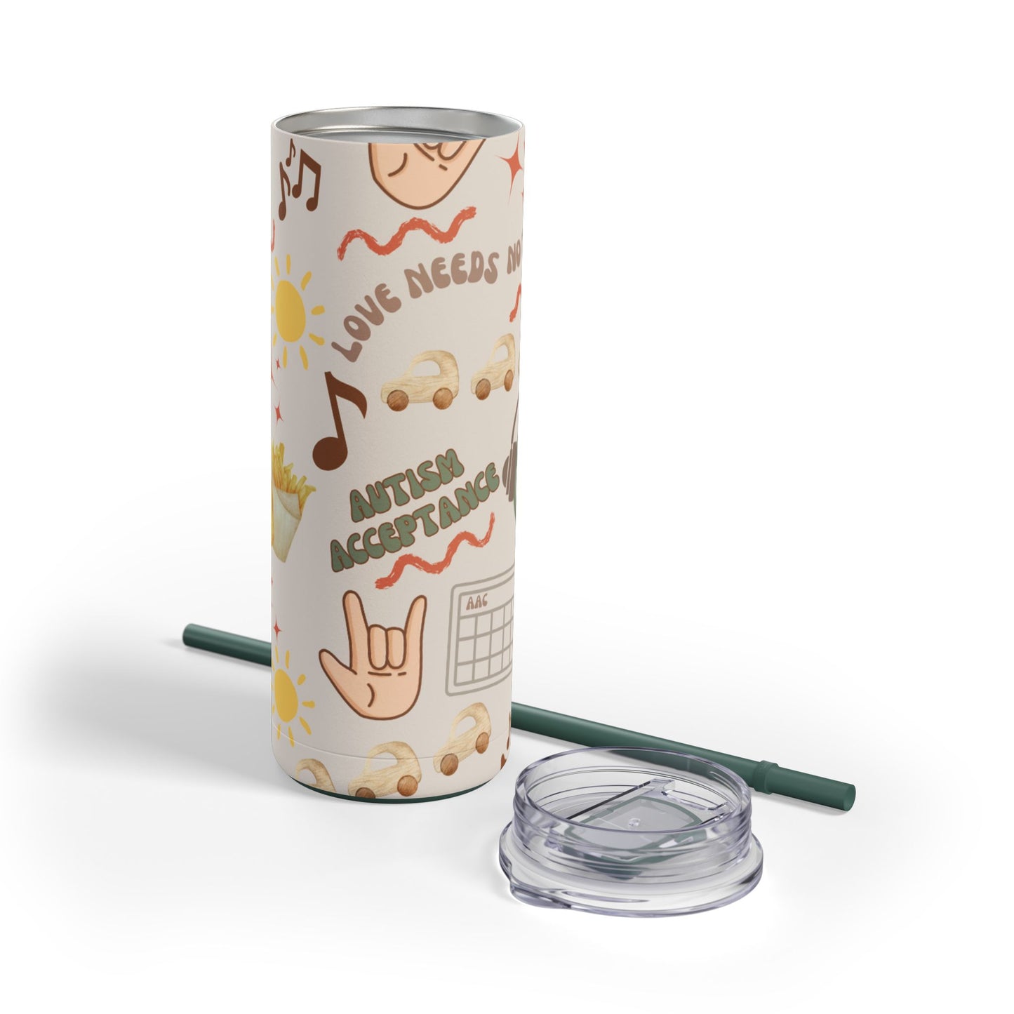 "Love Needs No Words" Skinny Matte Tumbler, 20oz