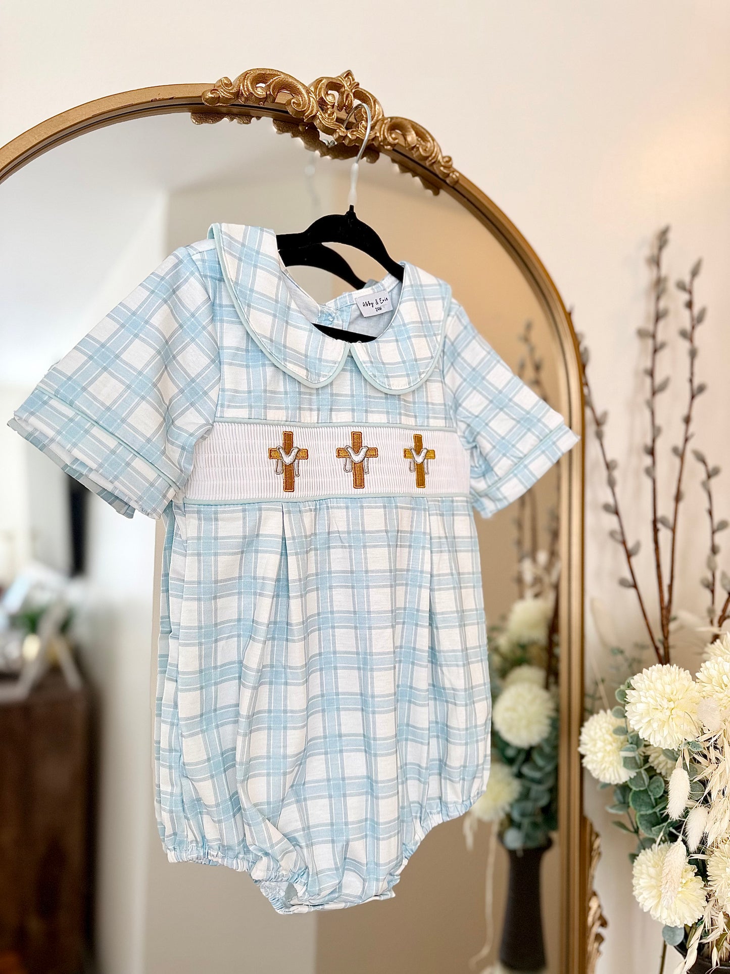 HD26 • boys machine smocked cross bubble