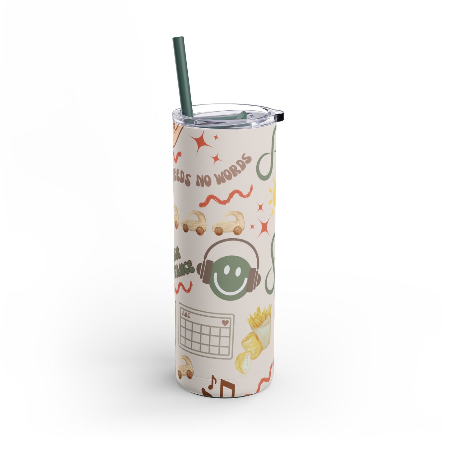 "Love Needs No Words" Skinny Matte Tumbler, 20oz