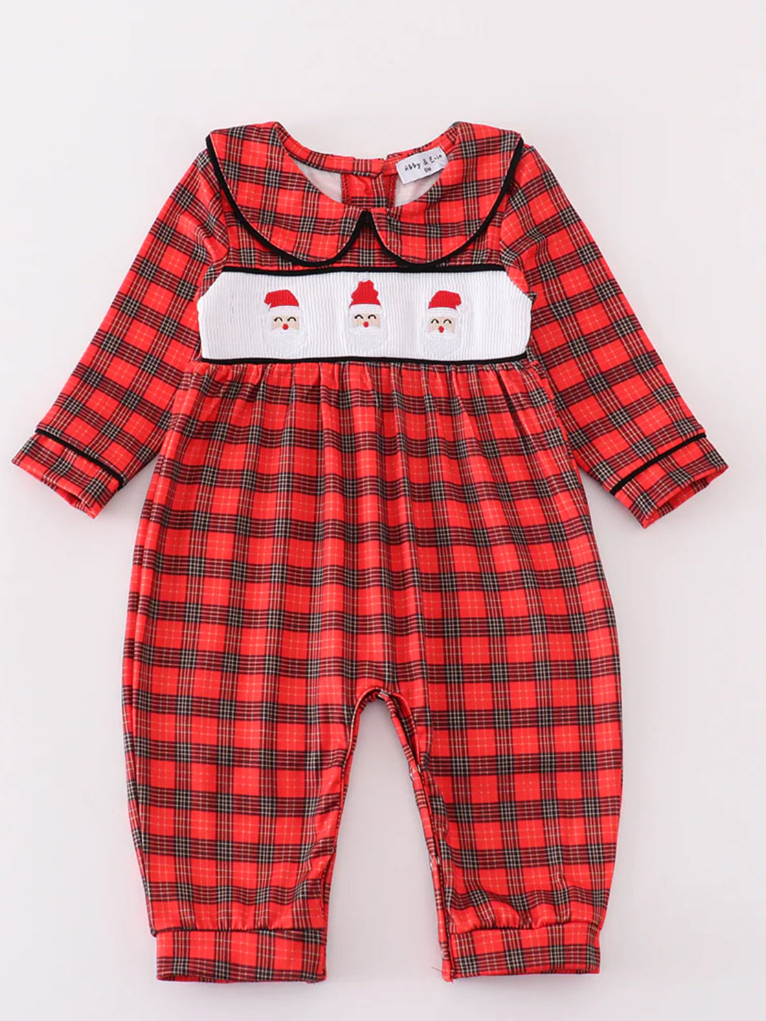 Christmas • boys smocked Santa romper