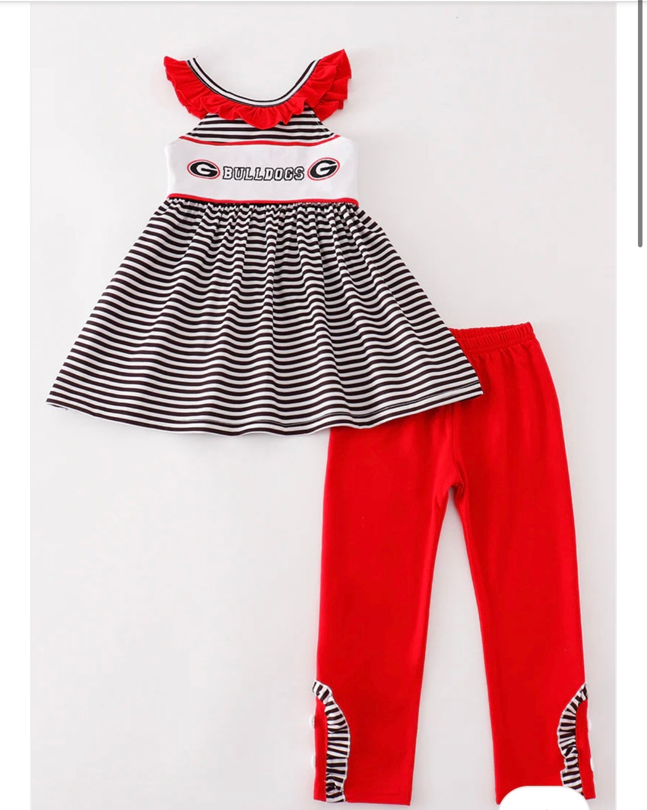 Georgia bulldogs embroidered girls pant set