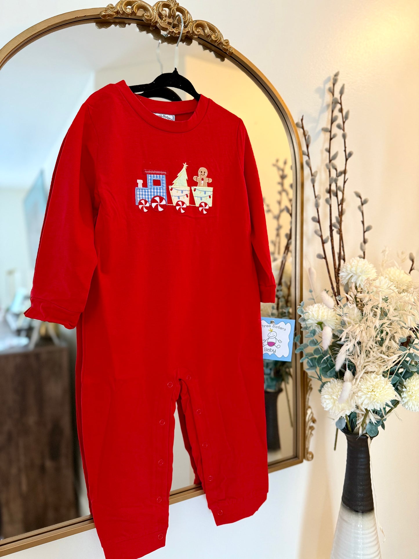 TS25 • Boys Xmas train romper