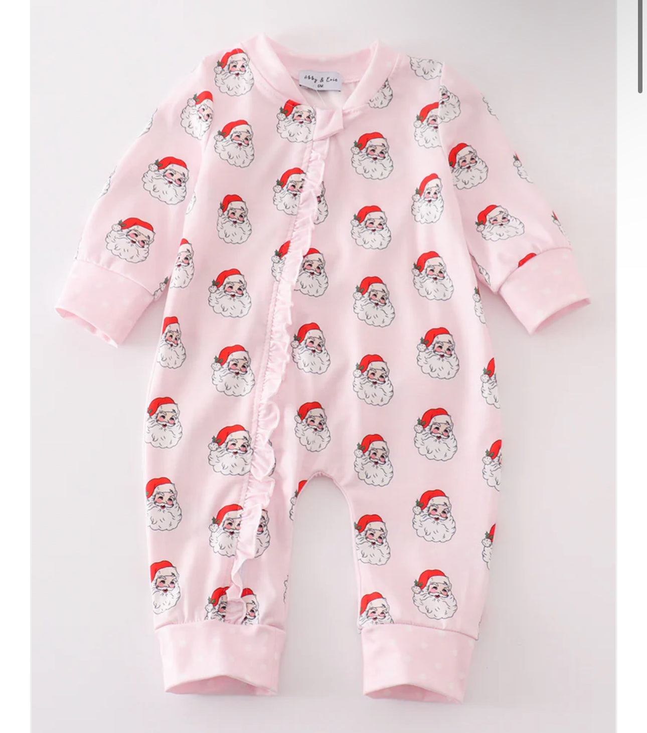 Christmas • girls pink Santa buttflap zippy