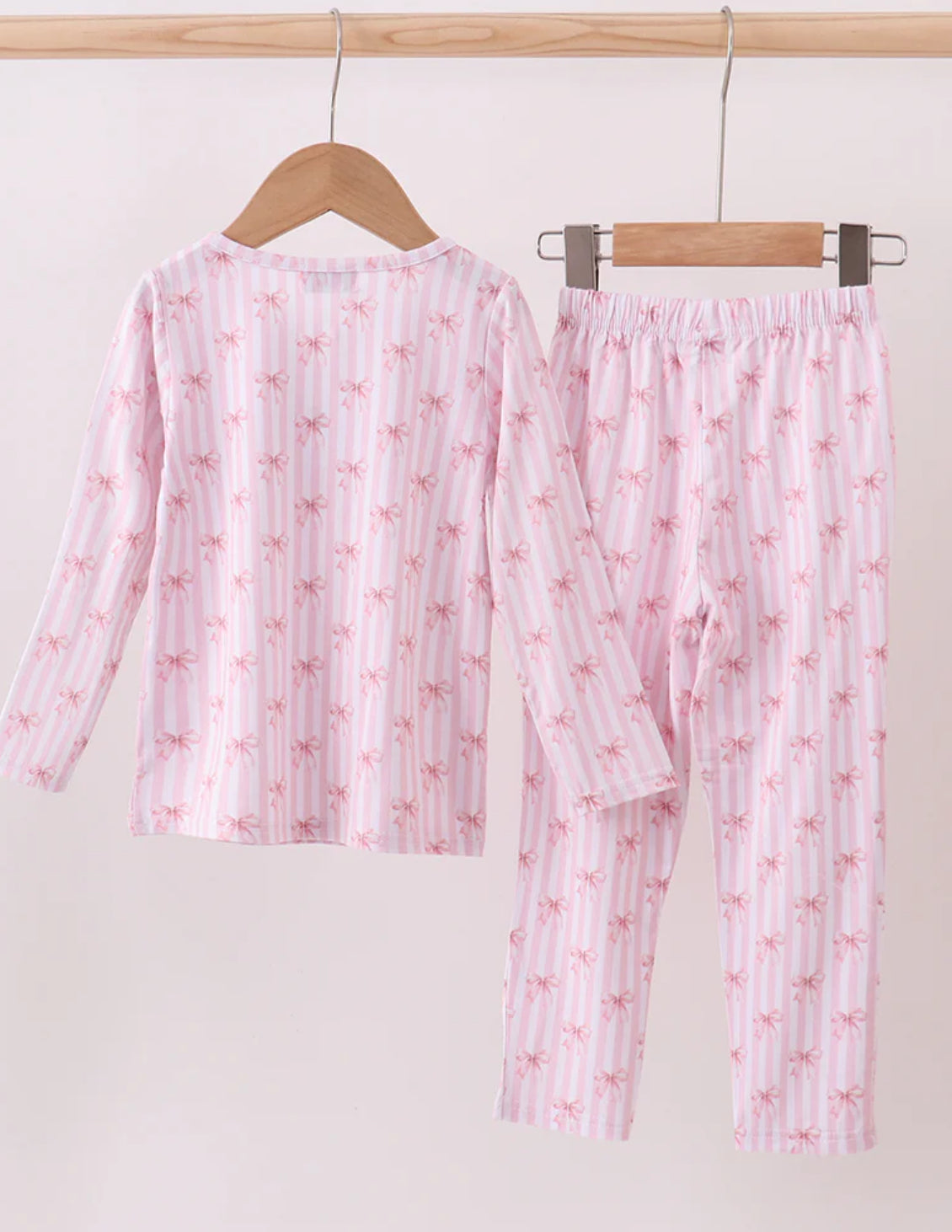 Bamboo • pink bow stripe pant