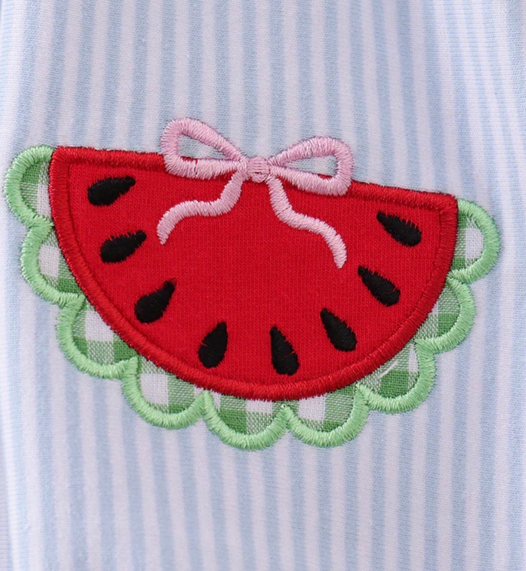 HD26 • girls watermelon appliqué bubble