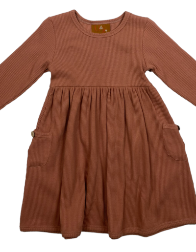 Millie Jay • girls salmon Emily ribbed dress