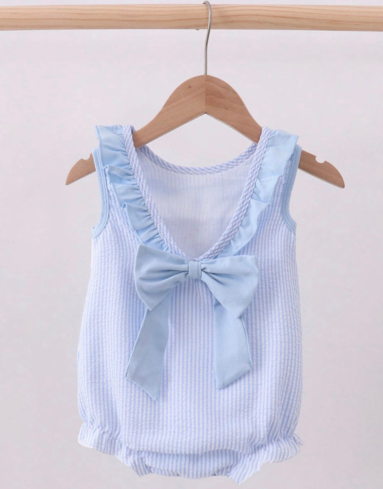 HD26 • girls seersucker & embroidered nautical bubble