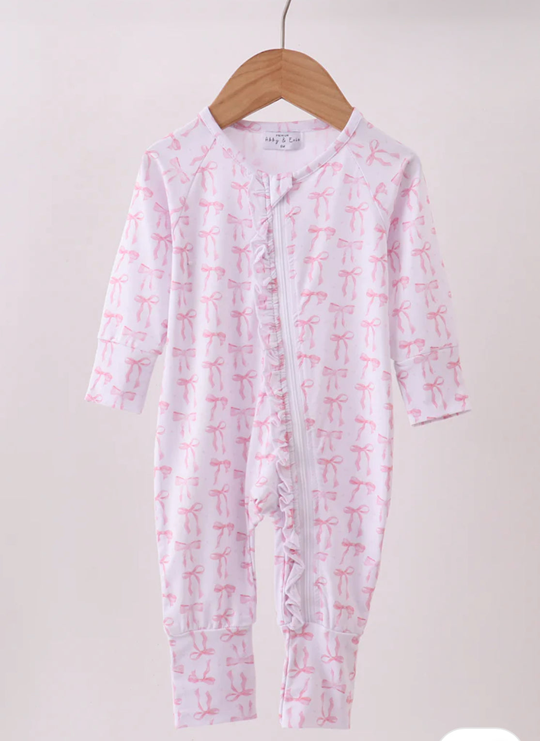 Bamboo • white/pink bow zippy