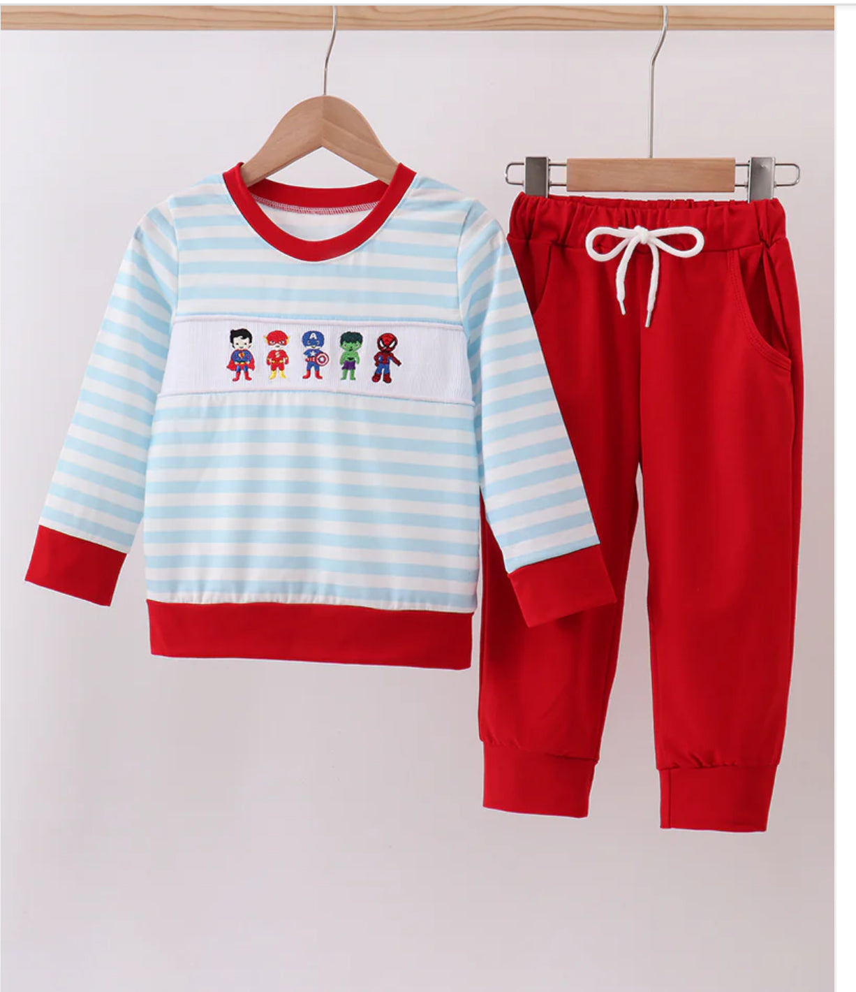 HD • boys machine smocked superhero jogger set