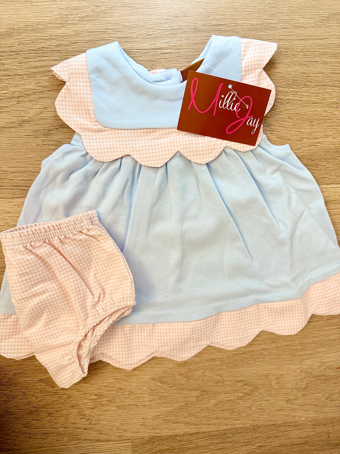 MJ26 • girls Lila bloomer set, blue & pink (572)