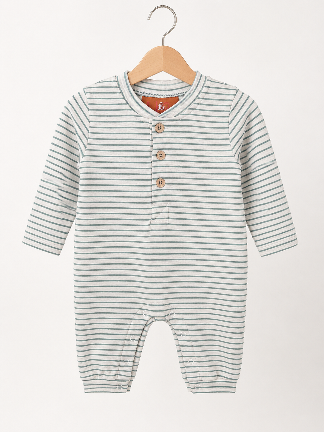 MJ25 • Teal stripe romper