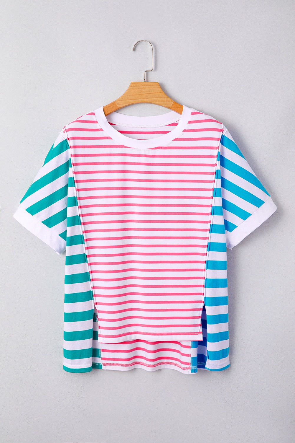 Multicolor Striped Colorblock Top LT