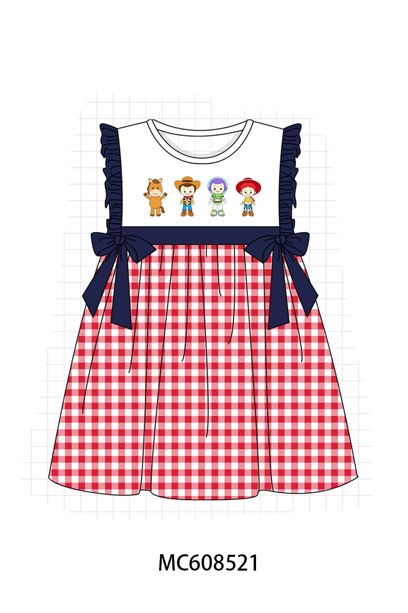 PO101 Navy toy story embroidery gingham collection