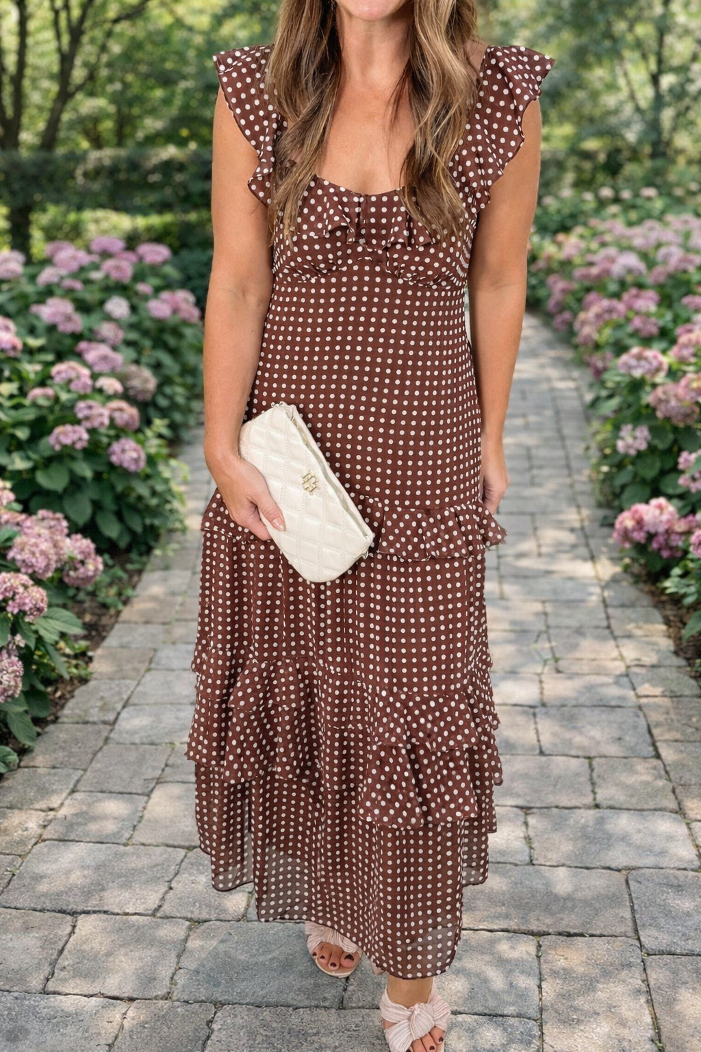Polka Dot Ruffled Maxi Dress RTS