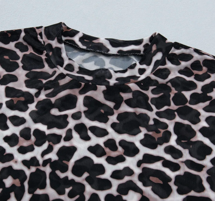 Leopard Sheer Mesh Top RTS