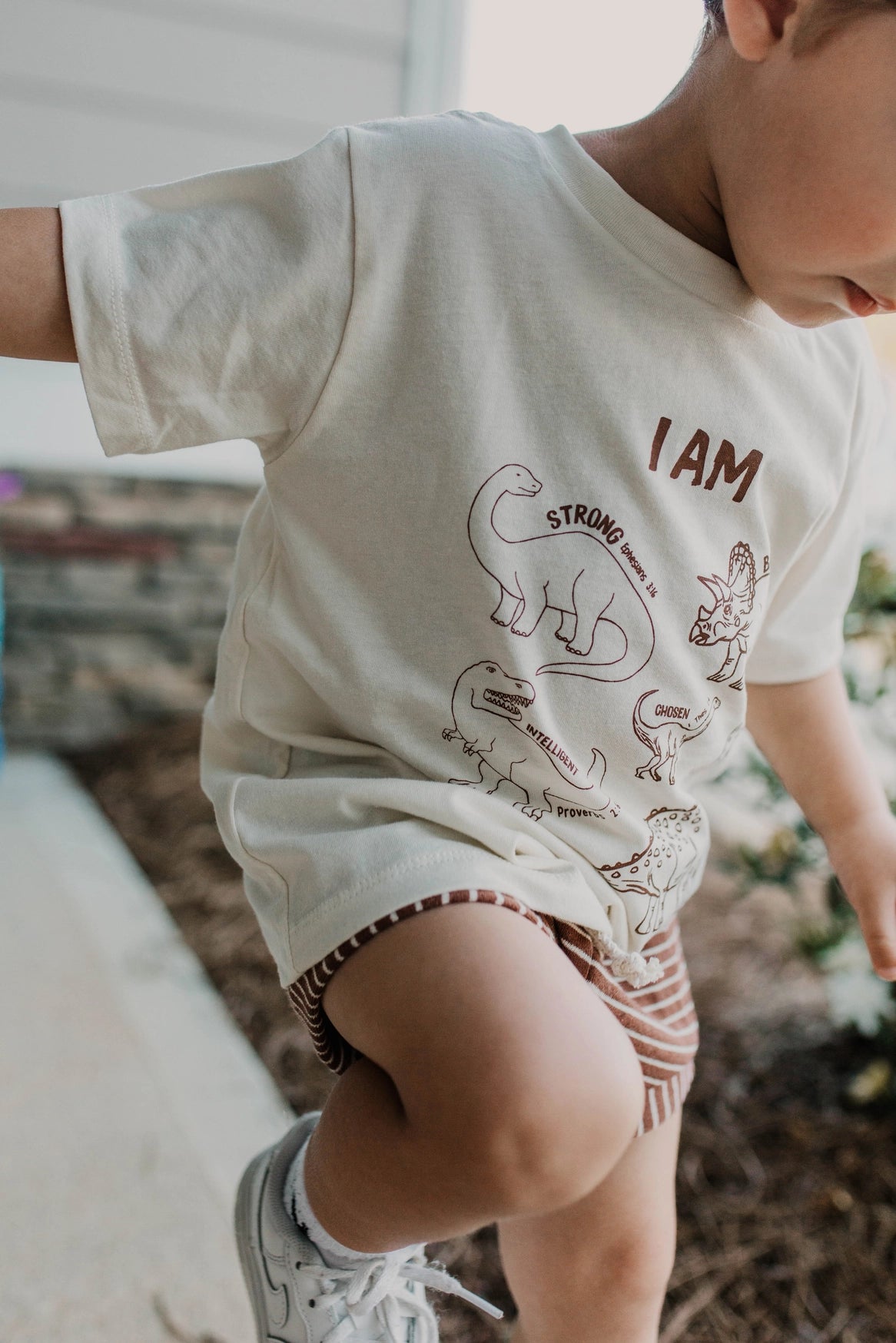 SALE - Dino Affirmation Words For Kids, Christian Shirts For Kids