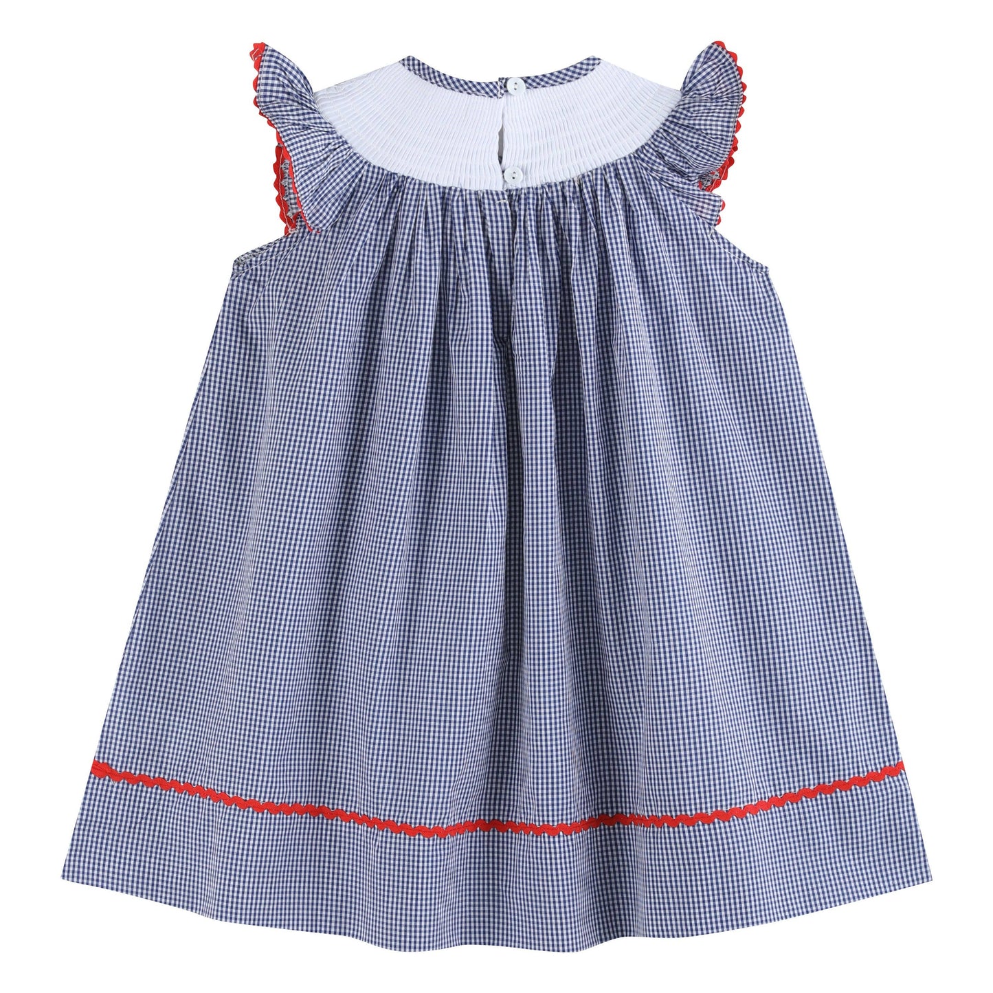 Blue USA Flag Smocked Bishop Dress