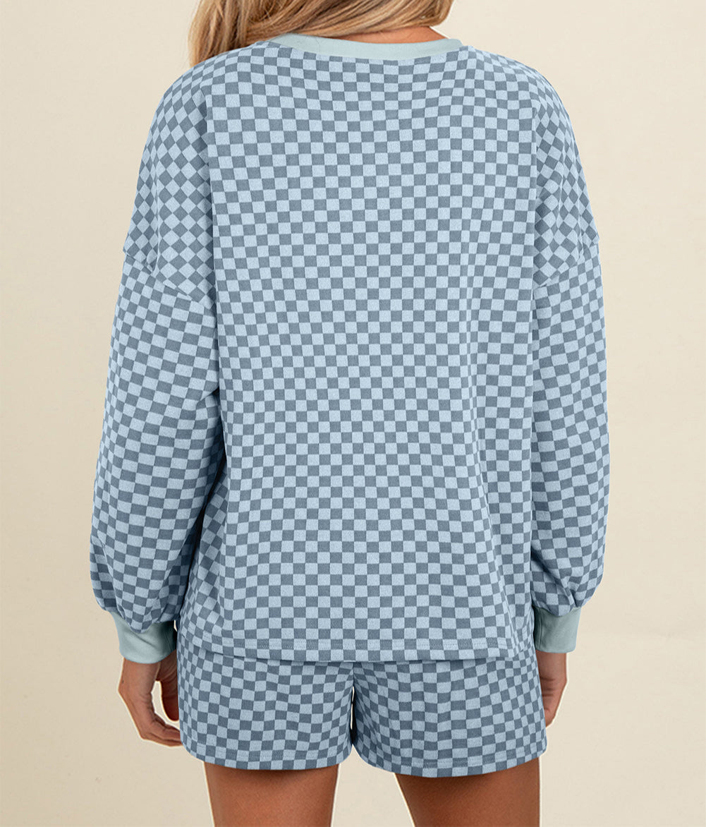 Women's - Checkered Pullover Set *multiple colors* - C&C
