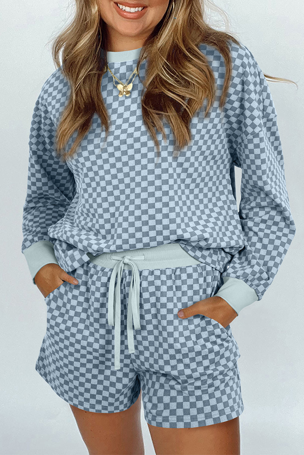 Women's - Checkered Pullover Set *multiple colors* - C&C