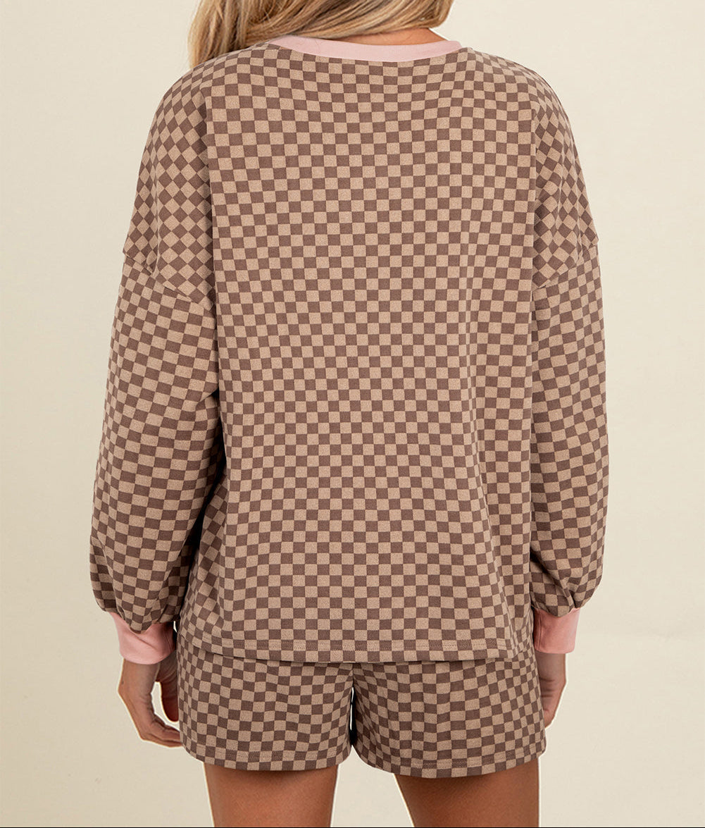 Women's - Checkered Pullover Set *multiple colors* - C&C