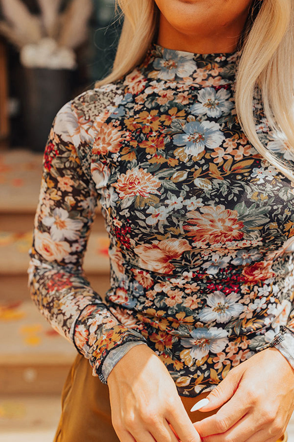 Floral Mesh Top July.