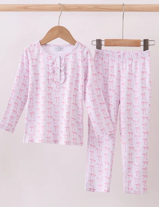 Bamboo • white/pink bow pant
