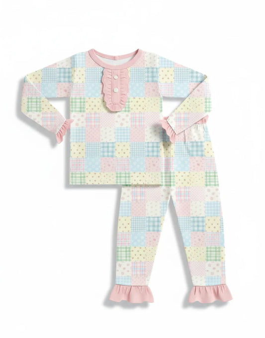 Bamboo • patchwork ruffle pant