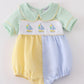 Boys embroidered seersucker sailboat bubble