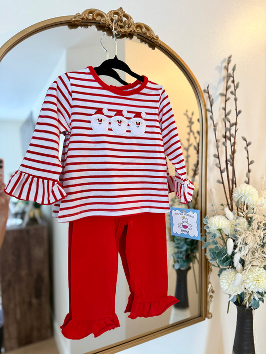 TS25 • Girls Trio Santa Legging Set