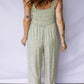 Green Smocked Floral Jumpsuit January.