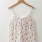 White Floral Pleated Tank With Bow On Back RTS
