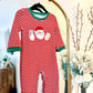 Christmas 2025 • boys milk Santa & cookies French knot romper