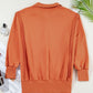 Orange Buttoned Baggy Slit Sweatshirt LT