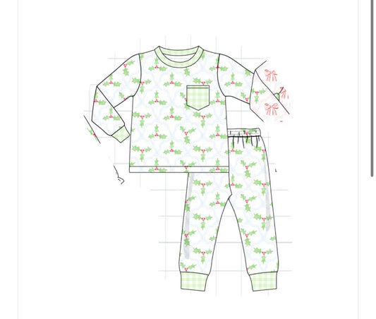 Christmas • holly boys pajama set