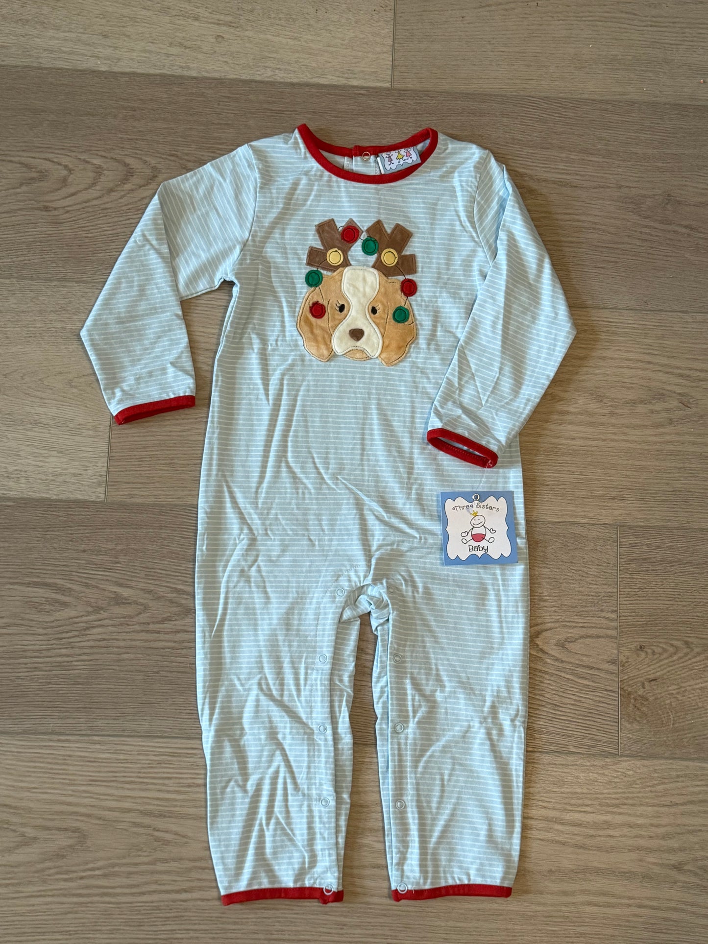 Three Sisters • Christmas Puppy Boys Romper