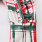 Baby Girls Red + Green plaid ruffle zippy with headband