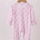 Bamboo • pink bow stripe zippy
