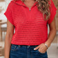 Hollow Knit Zipper Top RTS