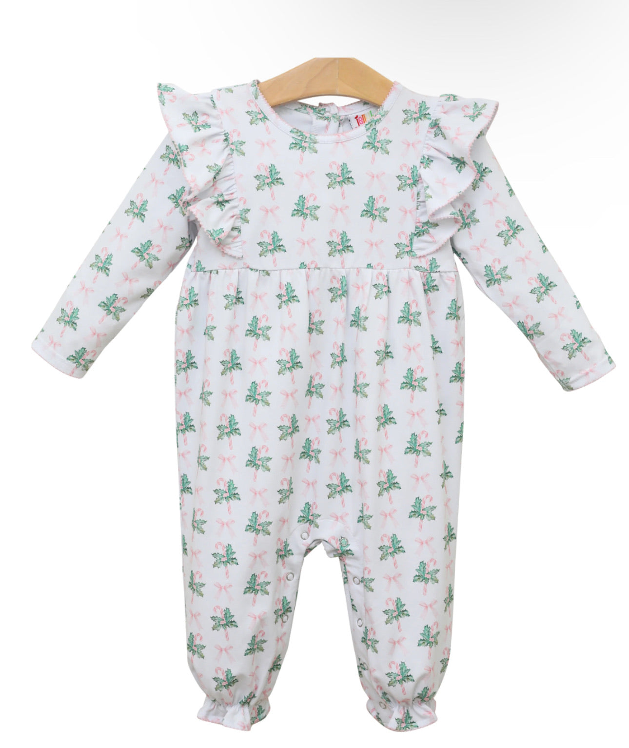 Jellybean • Holly Bow Candycane Romper