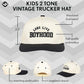 Kids/Baby Two Tone Cap - Long Live Boyhood - Black/Beige