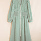 Green Stripe Clinched Midi Dress LT