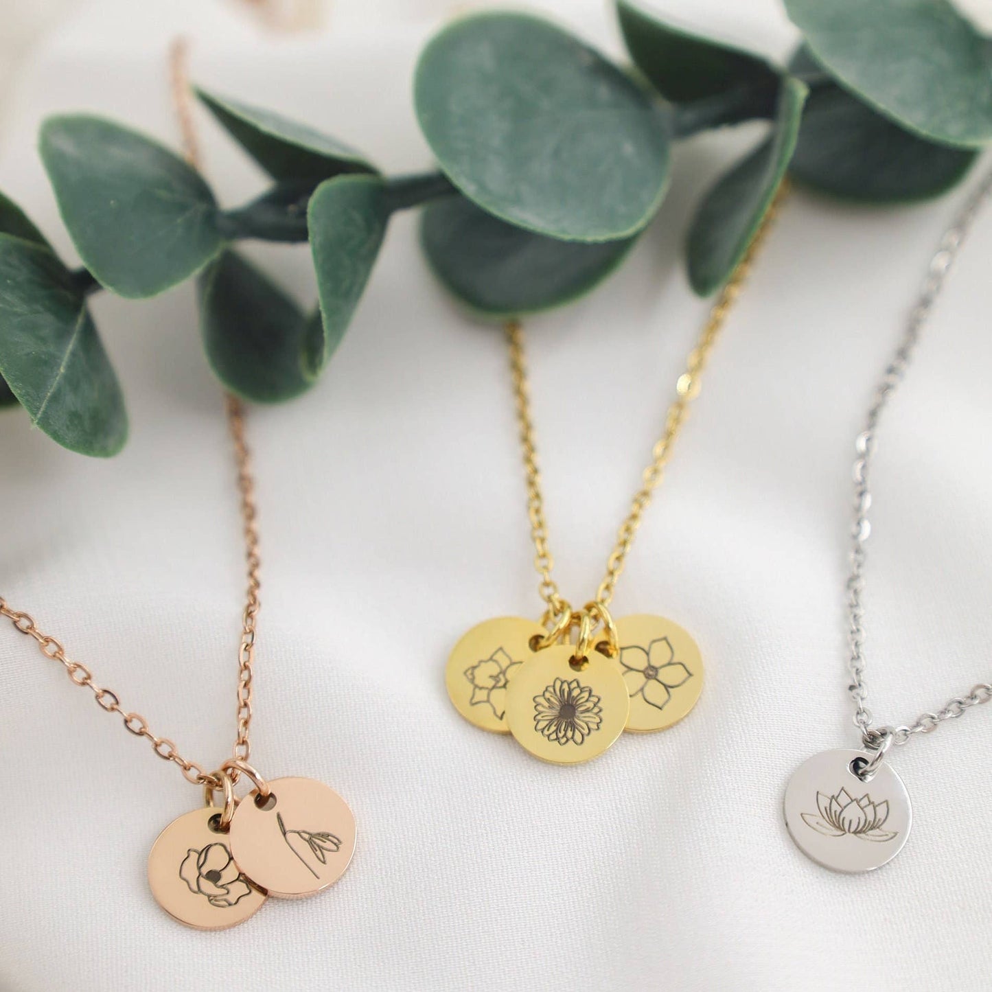 Birth Month Flower Necklace, Flower Necklace, Poppy Flower, Birth Flower Necklace, Birth Flower Custom, Morning Glory, Sunflower